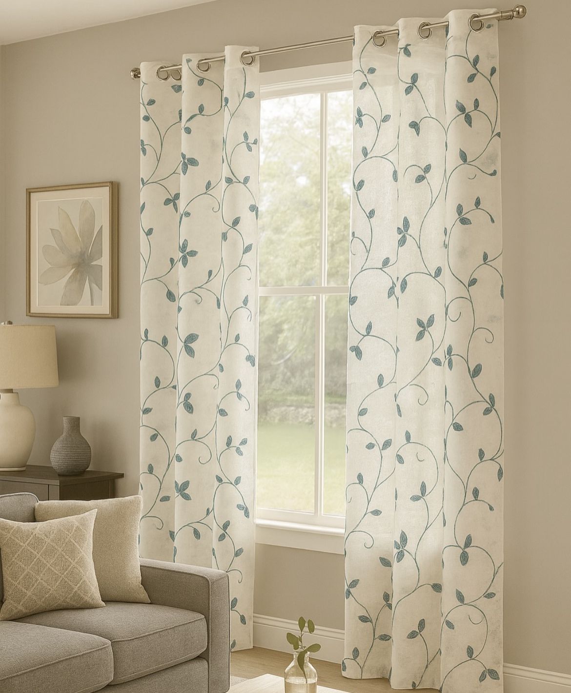 Cortina Voile Bordada  - Imagen 4