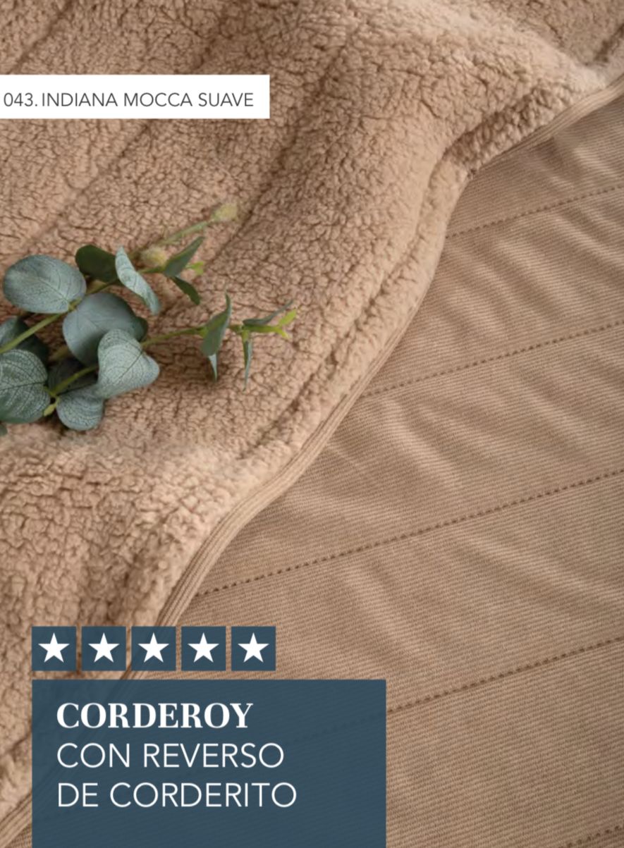 Edredon Corderoy Indiana - Imagen 2