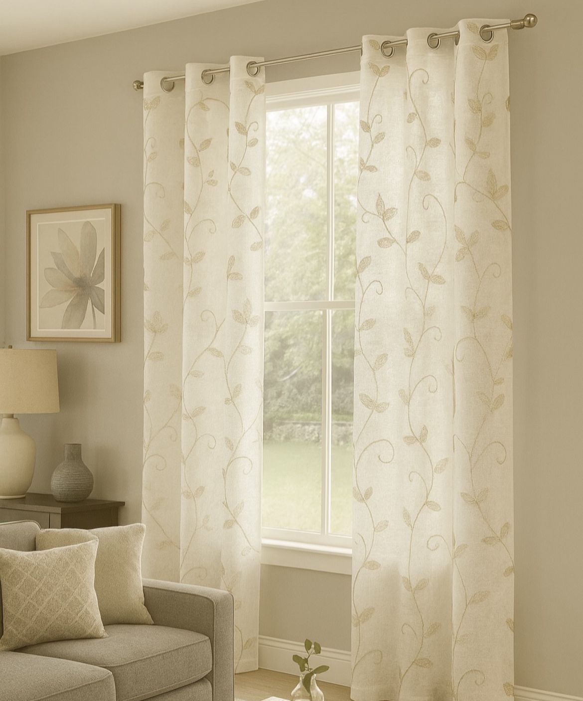 Cortina Voile Bordada  - Imagen 6