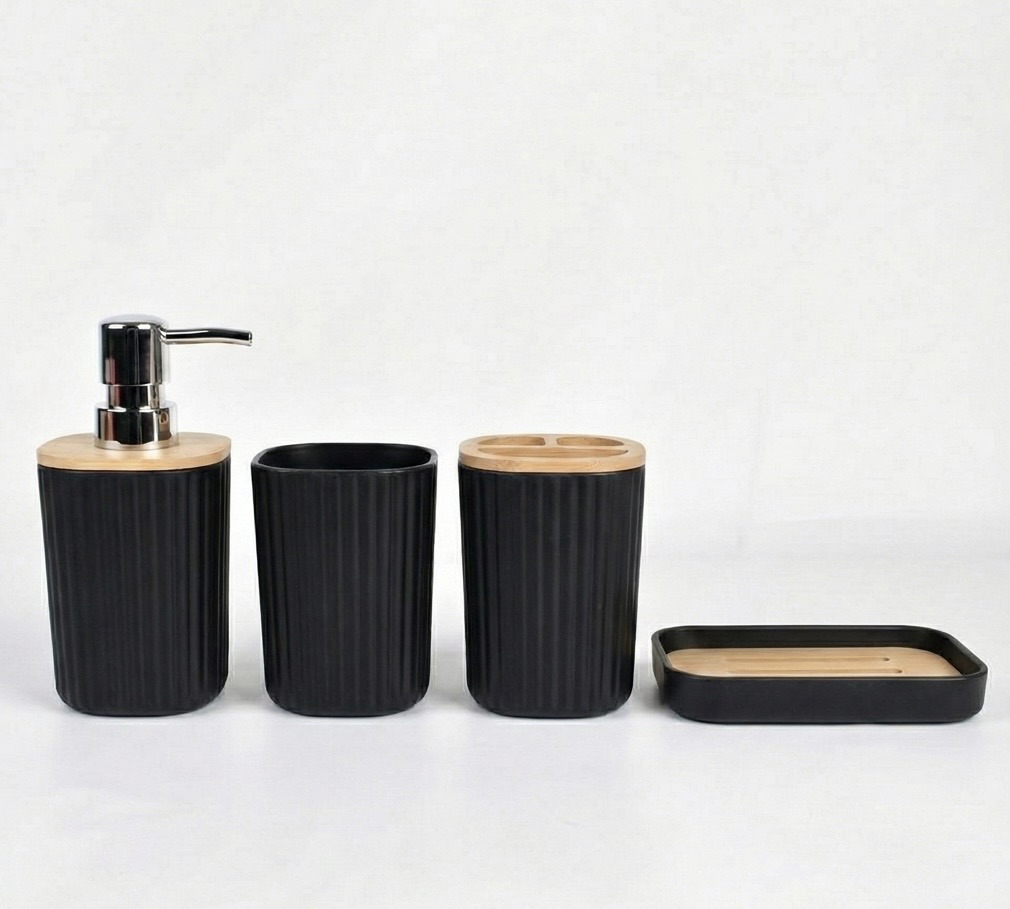 Set de baño 4 piezas rayado  - Imagen 2