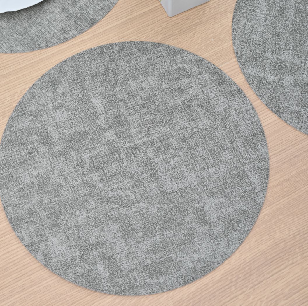 Individual eco cuero redondo simil lino - Imagen 4