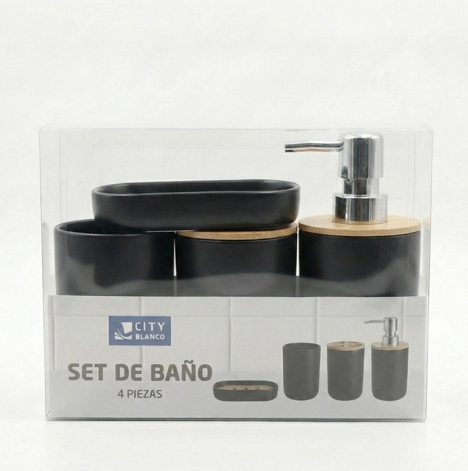 Set de baño 4 piezas liso  - Imagen 3