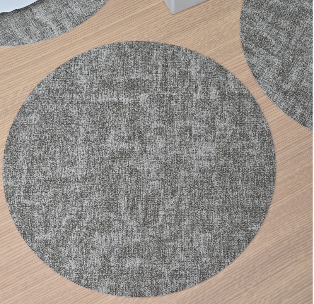 Individual eco cuero redondo simil lino - Imagen 3