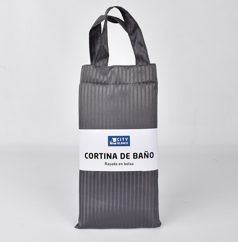 Cortina de baño rayada - Imagen 3